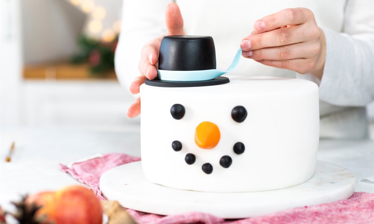 Picture - snowman cake afwerking hoed fr